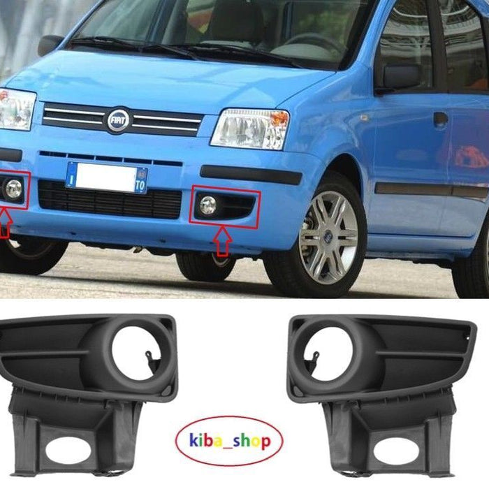 FOR FIAT PANDA 03-12 PAIR OF FRONT BUMPER RH+LH SIDE GRILL WITH FOG HOLE