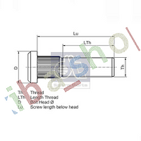 10x RIGHT OR LEFT WHEEL BOLT FRONT M22X15 X79MM THREAD LENGTH 50MM FITS RVI C