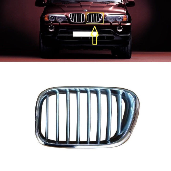 FOR BMW X5 E53 00-03 FRONT BUMPER UPPER RADIATOR GRILL LH PASSENGER