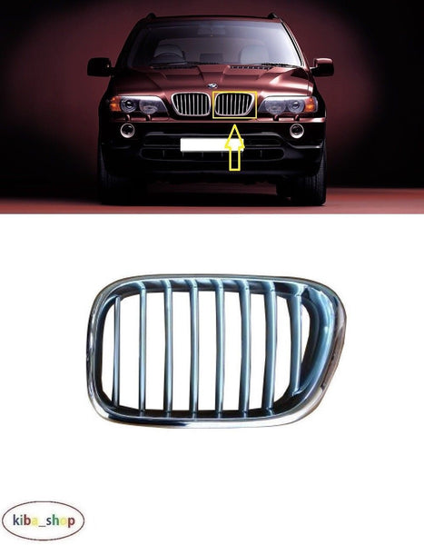 FOR BMW X5 E53 00-03 FRONT BUMPER UPPER RADIATOR GRILL LH PASSENGER
