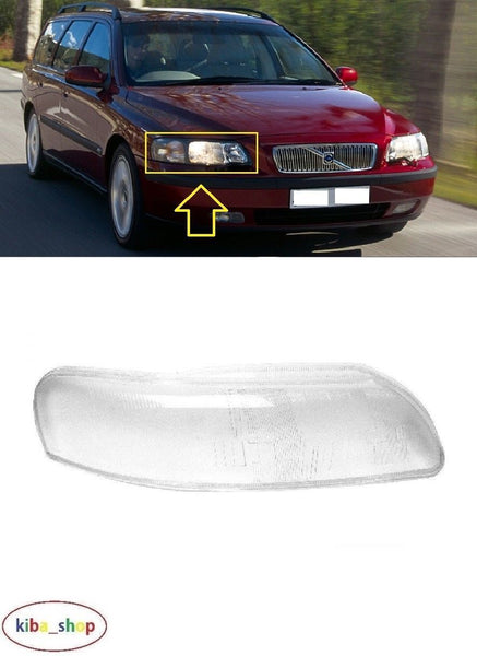 FOR VOLVO V70 00-04 FRONT HEADLIGHT LAMP LENS COVER GLASS RH (LHD)