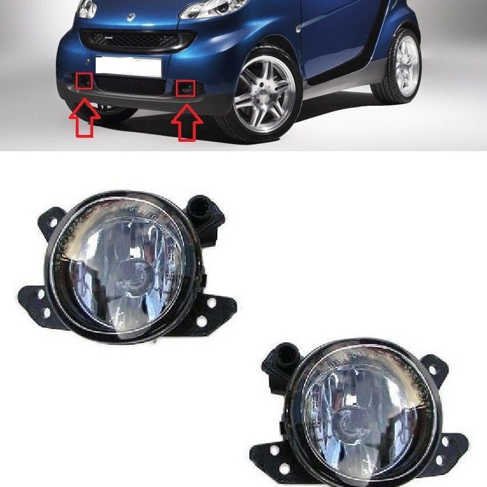 FOR SMART FORTWO 2007 - 2014 2X NEW FRONT FOG LIGHT LAMPS LEFT + RIGHT