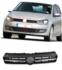 FOR VW POLO 6R 2009 - 2014 FRONT UPPER MAIN GRILL BLACK WITH CHROME MOULDING