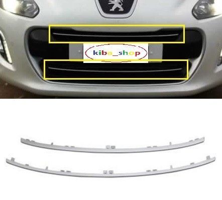 FOR PEUGEOT 308 11-13 FRONT BUMPER GRILLE CHROME TRIM MOULDING PAIR 1606221180