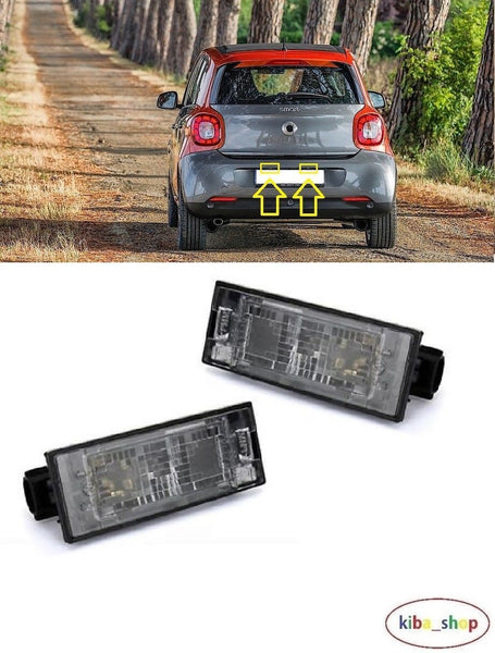 FOR SMART FORFOUR 2014- REAR NUMBER PLATE LIGHT LAMPS PAIR
