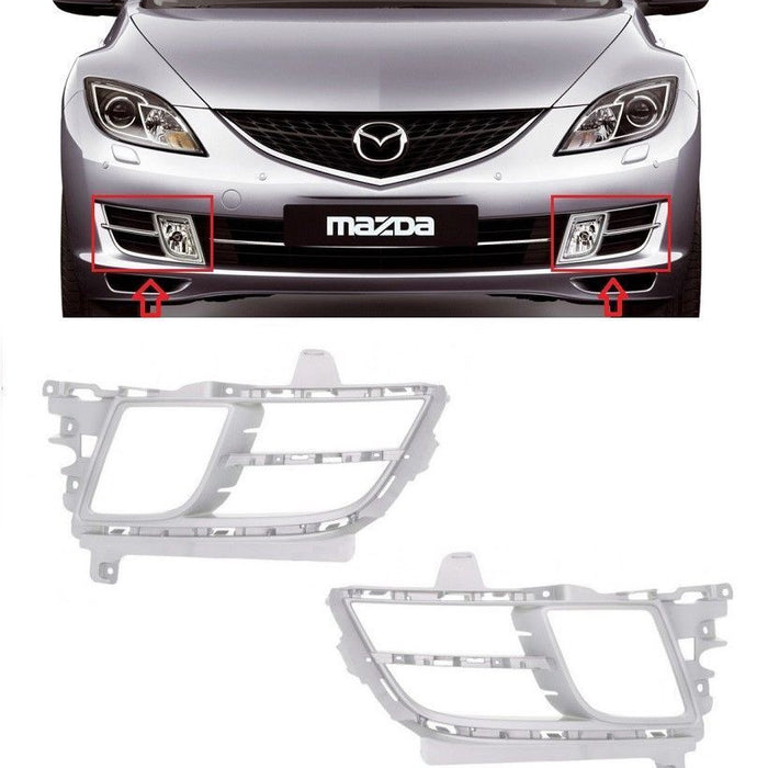 FOR MAZDA 6 07-10 FRONT BUMPER FOG LIGHT LAMP GRILL L+R