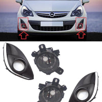 FOR VAUXHALL CORSA D 11-14 FRONT FOG LIGHT LAMPS WITH FRAME L+R