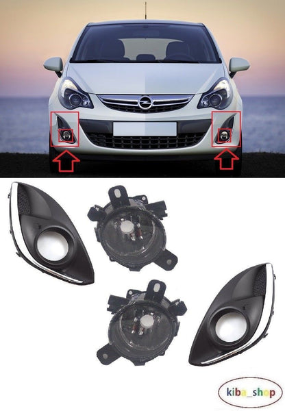 FOR VAUXHALL CORSA D 11-14 FRONT FOG LIGHT LAMPS WITH FRAME L+R