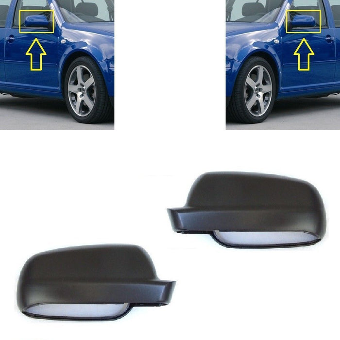 FOR VW GOLF IV MK4 1998 - 2004 NEW WING MIRROR COVER CAPS BLACK LEFT + RIGHT