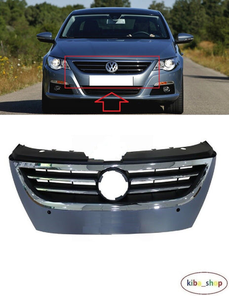FOR VOLKSWAGEN PASSAT CC 2008 - 2012 NEW FRONT BUMPER CENTER RADIATOR GRILLE PDC