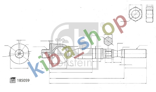 FRONT AXLE LEFT FRONT AXLE RIGHT OR LEFT TIE ROD WITH NO END L/R LENGTH 226MM