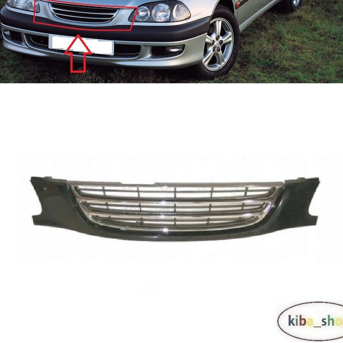 FOR TOYOTA AVENSIS 1997 - 1999 FRONT BUMPER CENTER RADIATOR GRILLE CHROME BLACK