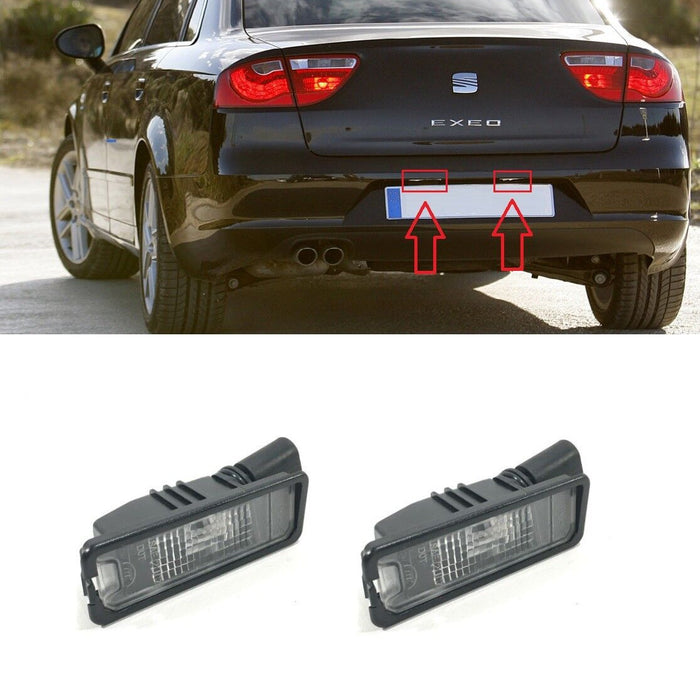 FOR SEAT EXEO 3R 08-13 REAR NUMBER PLATE LIGHT LAMPS L+R WITH BULB SOCKET