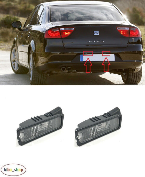 FOR SEAT EXEO 3R 08-13 REAR NUMBER PLATE LIGHT LAMPS L+R WITH BULB SOCKET