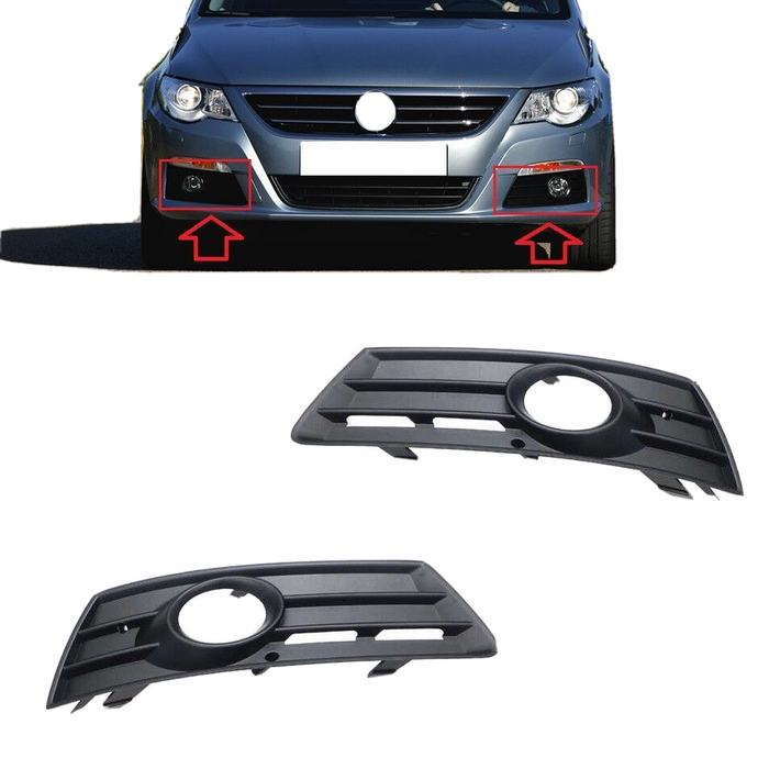 FOR VW PASSAT CC 2008 - 2012 NEW FRONT BUMPER FOG LAMP GRILL LEFT + RIGHT PAIR
