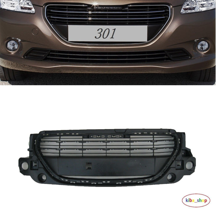 FOR PEUGEOT 301 2013- FRONT BUMPER CENTER RADIATOR GRILL BLACK HIGH QUALITY