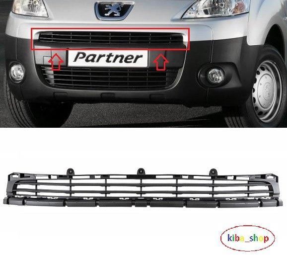 FOR PEUGEOT PARTNER 2008 - 2012 FRONT BUMPER CENTRE RADIATOR GRILL GRILLE BLACK