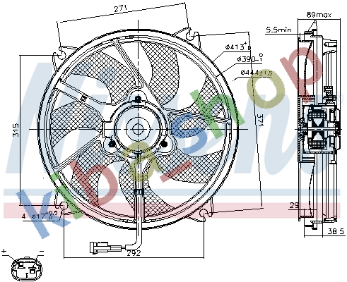 RIGHT OR LEFT RADIATOR FAN L/R FITS FOR CITROEN BERLINGO/MINIVAN C5 C5 I C8