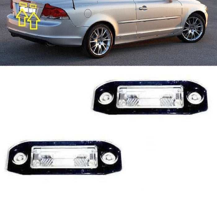 FOR VOLVO C70 06-10 REAR NUMBER PLATE LIGHT LAMPS PAIR
