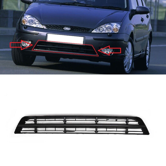 FOR FORD FOCUS MK1 2002 - 2004 NEW FRONT BUMPER LOWER MIDDLE BLACK GRILLE GRILL