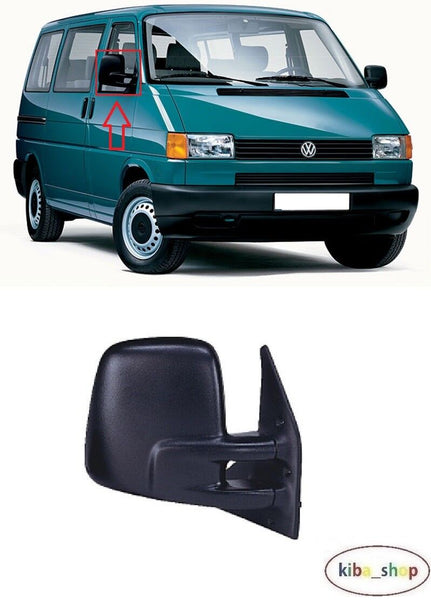 FOR VW TRANSPORTER T4 1990 - 2003 WING MIRROR MANUAL BLACK RIGHT O/S DRIVER SIDE