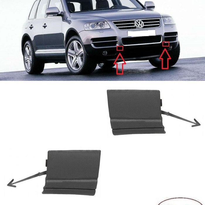 FOR VW TOUAREG 02-06 FRONT BUMPER TOW TOWING EYE HOOK COVER CAPS L+R