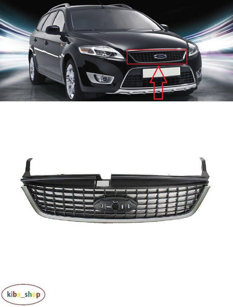 FOR FORD MONDEO MK4 2007 - 2010 NEW FRONT BUMPER BLACK RADIATOR GRILL GRILLE