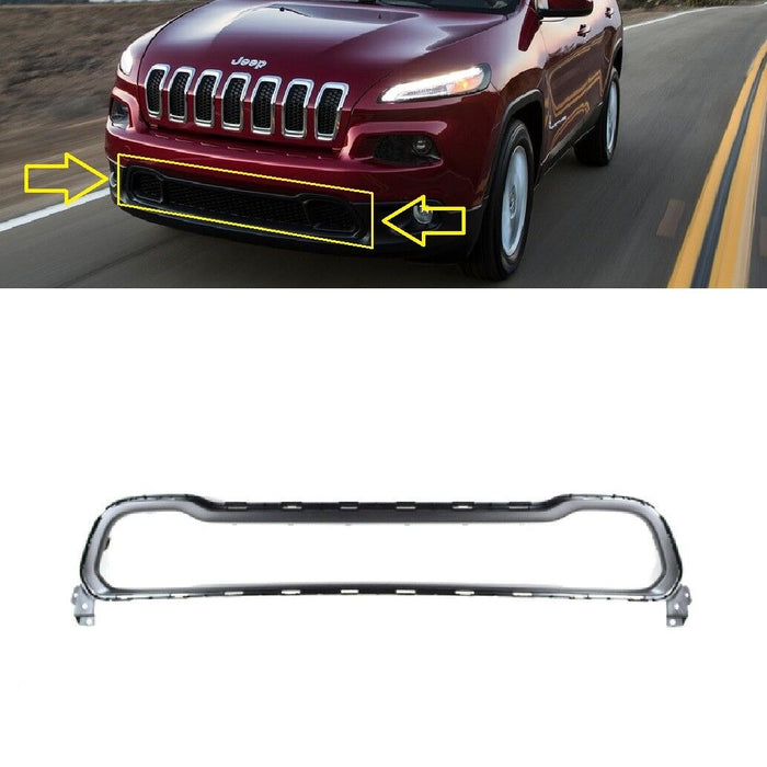FOR JEEP CHEROKEE KL 2013 - 2018 NEW FRONT BUMPER CHROM GRILL GRILLE MOULDING