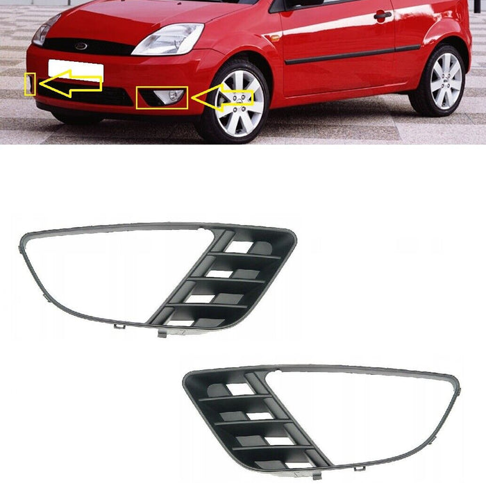 FOR FORD FIESTA MK5 2002 - 2005 NEW FRONT BUMPER FOG LAMP GRILLS PAIR L + R