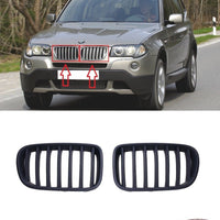 FOR BMW X3 E83 09-10 FRONT BUMPER UPPER RADIATOR GRILLS L+R