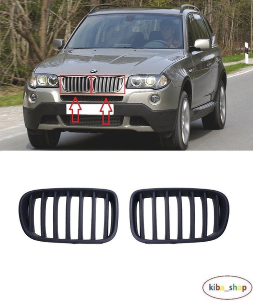 FOR BMW X3 E83 09-10 FRONT BUMPER UPPER RADIATOR GRILLS L+R