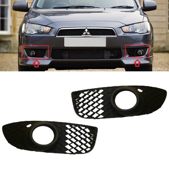 FOR MITSUBISHI LANCER SDN 2007-FRONT BUMPER FOG LIGHT LAMP GRILL L+R