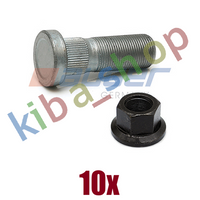 10x RIGHT OR LEFT WHEEL BOLT FRONT M22X15 X63MM THREAD LENGTH 36MM GALVANISED