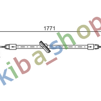 RIGHT OR LEFT HANDBRAKE CABLE FRONT/MIDDLE L/R 1771MM/271MM FITS FOR MERCEDES