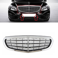 FOR MB E-CLASS W212 13-16 FRONT BONNET CHROME/BLACK CENTER GRILL PANEL