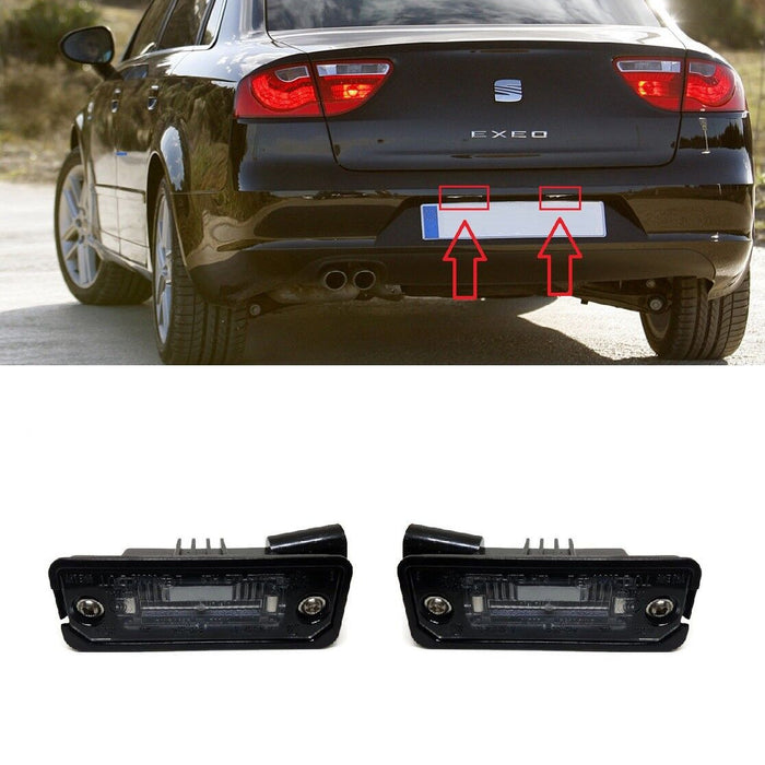 FOR SEAT EXEO 3R 08-13 REAR NUMBER PLATE LIGHT LAMPS PAIR L+R