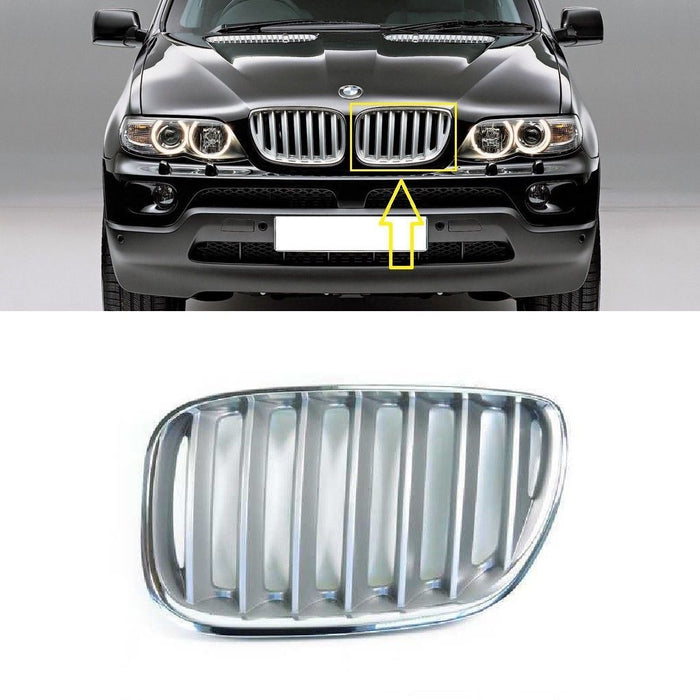 FOR BMW X5 E53 03-06 FRONT BUMPER UPPER RADIATOR GRILL LH PASSENGER