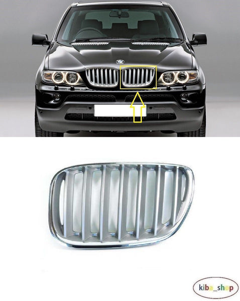 FOR BMW X5 E53 03-06 FRONT BUMPER UPPER RADIATOR GRILL LH PASSENGER