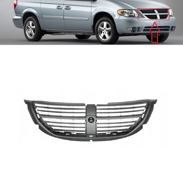 FOR DODGE CARAVAN RG 2005 - 2008 FRONT BUMPER BLACK CENTER RADIATOR GRILL