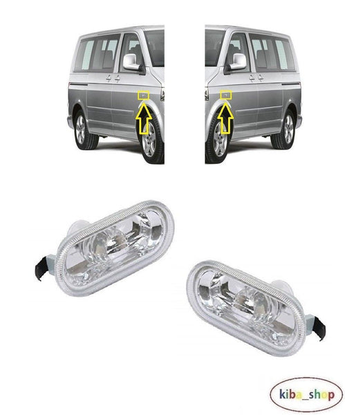 FOR VW MULTIVAN T5 03-15 SIDE INDICATOR REPEATER CLEAR PAIR L+R