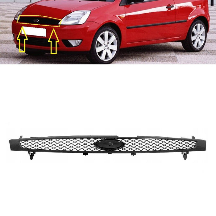 FOR FORD FIESTA MK5 2002 - 2005 NEW FRONT CENTER RADIATOR BLACK GRILL GRILLE