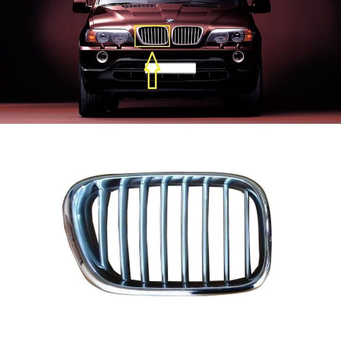 FOR BMW X5 E53 00-03 FRONT BUMPER UPPER RADIATOR GRILL RH DRIVER