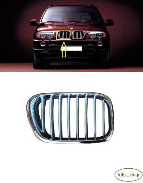 FOR BMW X5 E53 00-03 FRONT BUMPER UPPER RADIATOR GRILL RH DRIVER
