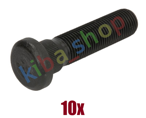 10x WHEEL BOLT 7/8"-11BSFX96/106MM THREAD LENGTH 74MM PHOSPHATE CONVERSION