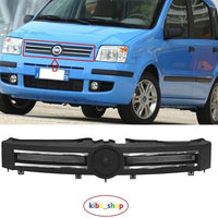 FOR FIAT PANDA 03-12 FRONT RADIATOR UPPER CENTRE GRILL BLACK WITH CHROME