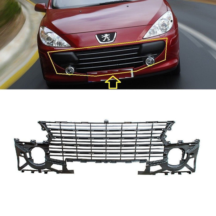 FOR PEUGEOT 307 2005 - 2007 NEW FRONT BUMPER CENTER GRILLE GRILL - 7414 NW