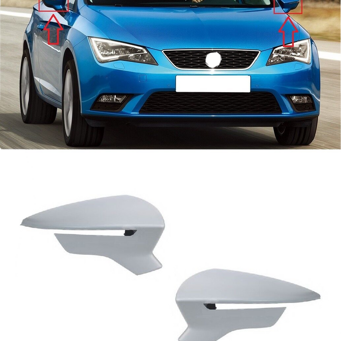 FOR SEAT LEON 5F 2012 - 2019 WING MIRROR COVER CAPS PAIR LEFT + RIGHT PRIMED