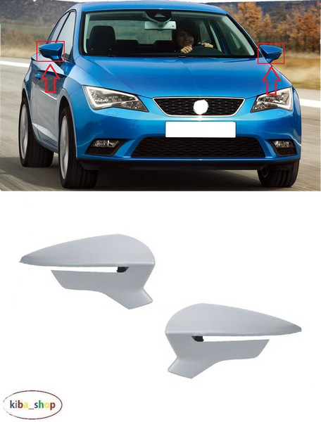 FOR SEAT LEON 5F 2012 - 2019 WING MIRROR COVER CAPS PAIR LEFT + RIGHT PRIMED