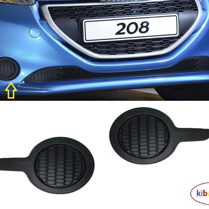 FOR PEUGEOT 208 2012- FRONT BUMPER FOG LIGHT COVER CAP GRILLE PAIR LEFT+RIGHT