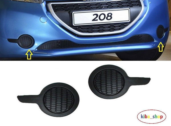 FOR PEUGEOT 208 2012- FRONT BUMPER FOG LIGHT COVER CAP GRILLE PAIR LEFT+RIGHT